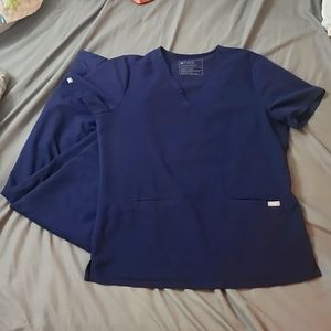 Figs navy blue scrub set medium